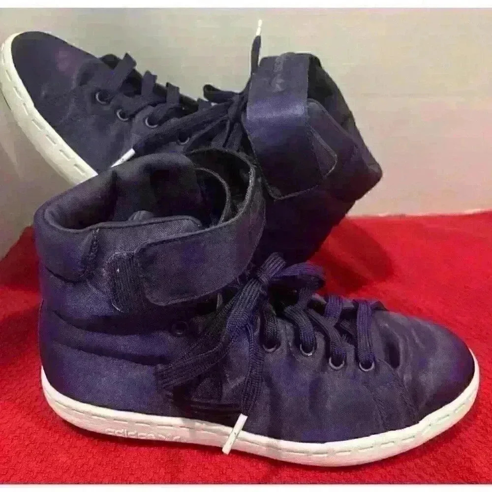 Adidas Originals Stan Smith Trefoil Mid Women Purple Satin Sneakers Size 6.5